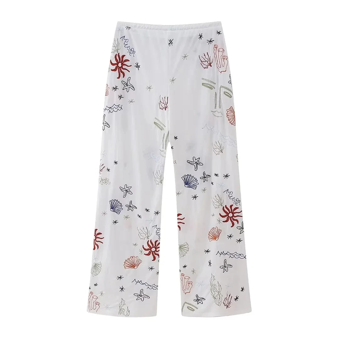 Diva Embroidery Cotton Pants