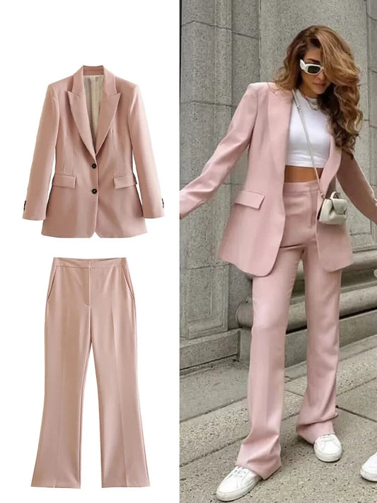 Trendy 2 Piece Lapel Long Sleeve Blazers