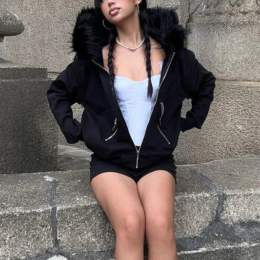 Sasha Faux Fur Collar Hoodie