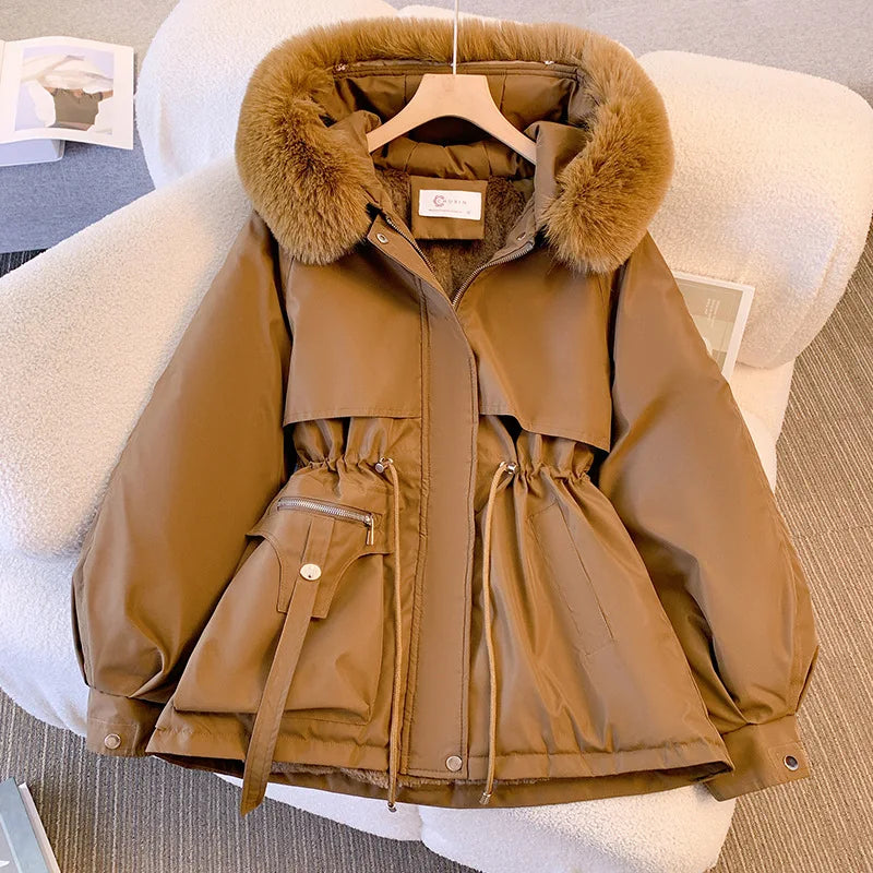 Diva Fleece Lined Hood Down Jacket