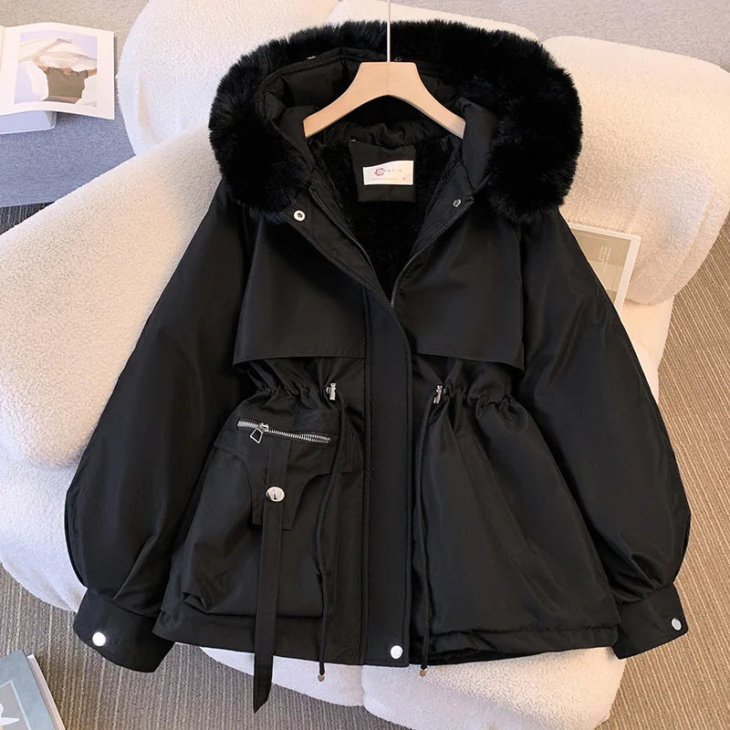 Diva Fleece Lined Hood Down Jacket