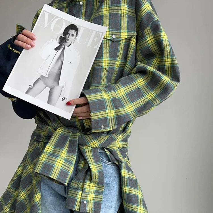 Diva Oversized Plaid Shirt