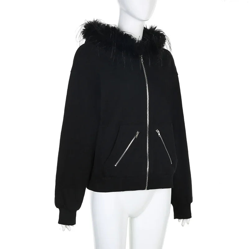 Sasha Faux Fur Collar Hoodie