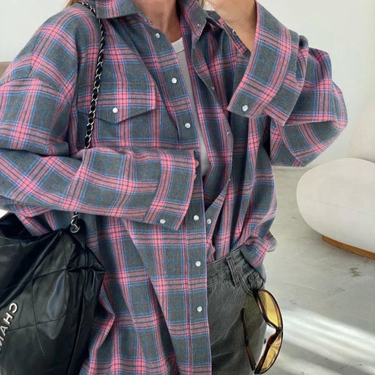 Diva Oversized Plaid Shirt