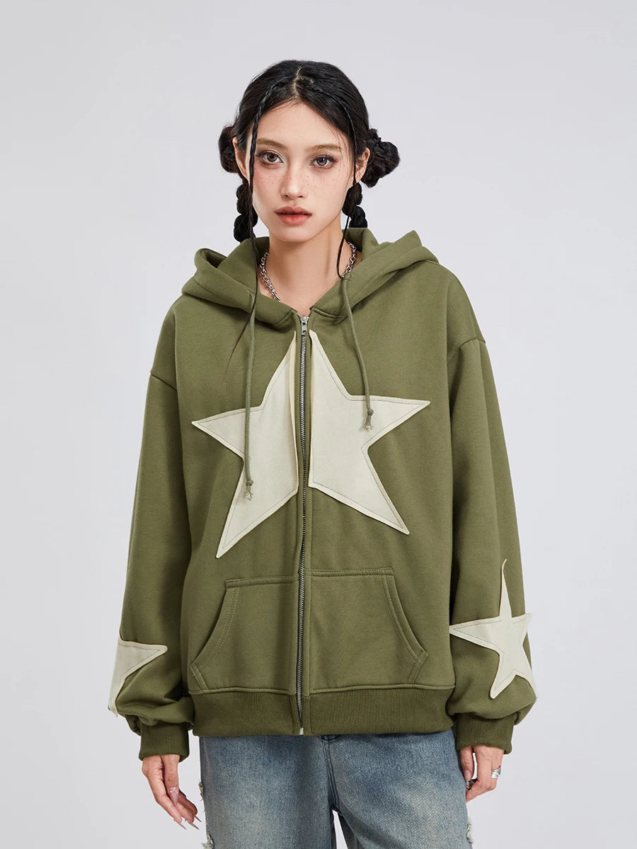 Vintage Star Print Divas Hoodie