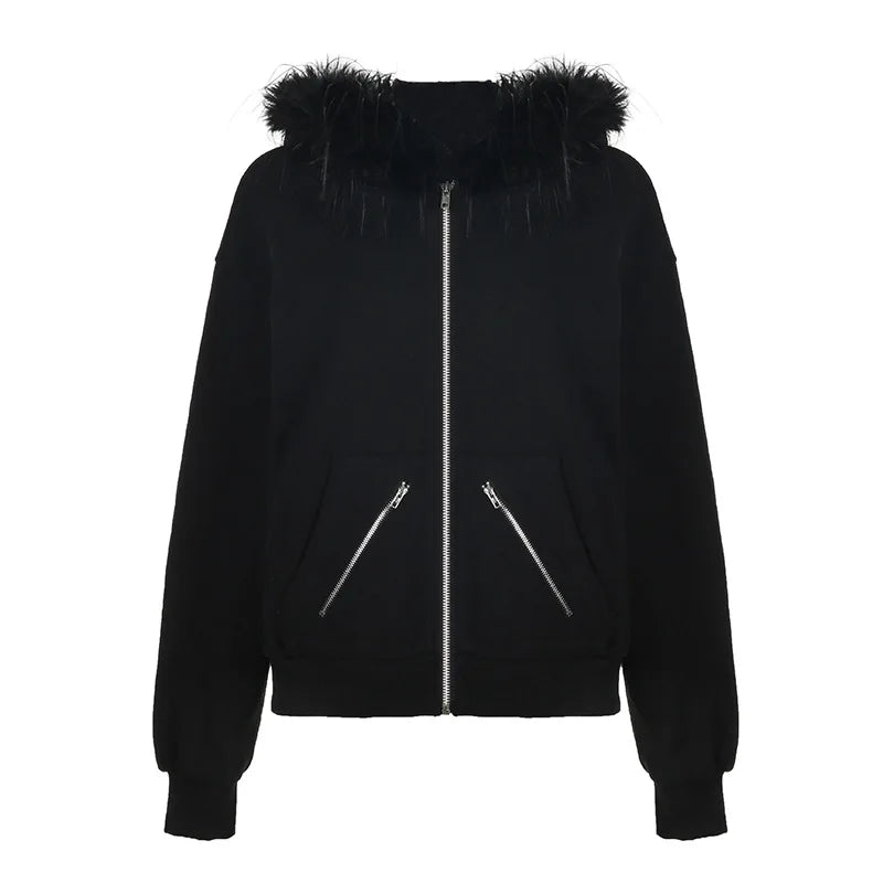 Sasha Faux Fur Collar Hoodie