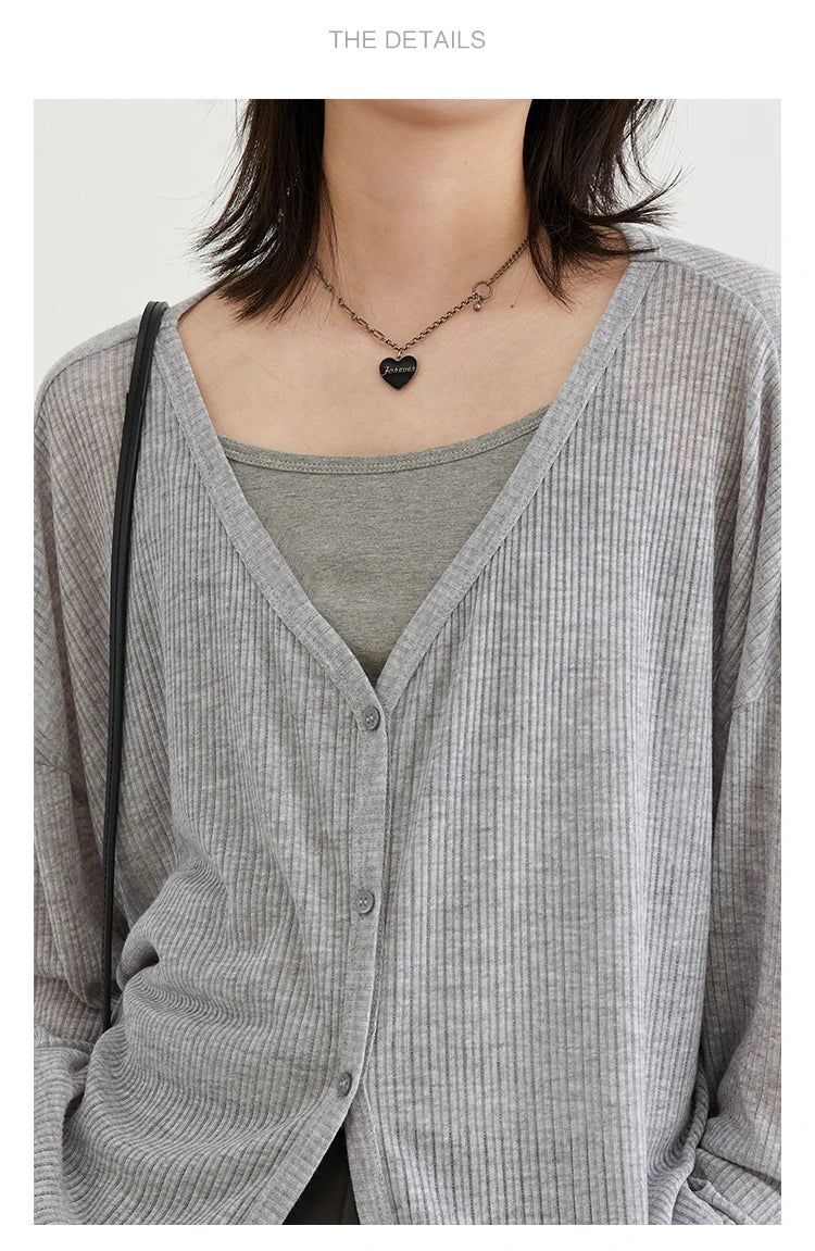 Diva Cardigan V-neck Long Sleeved Shirt