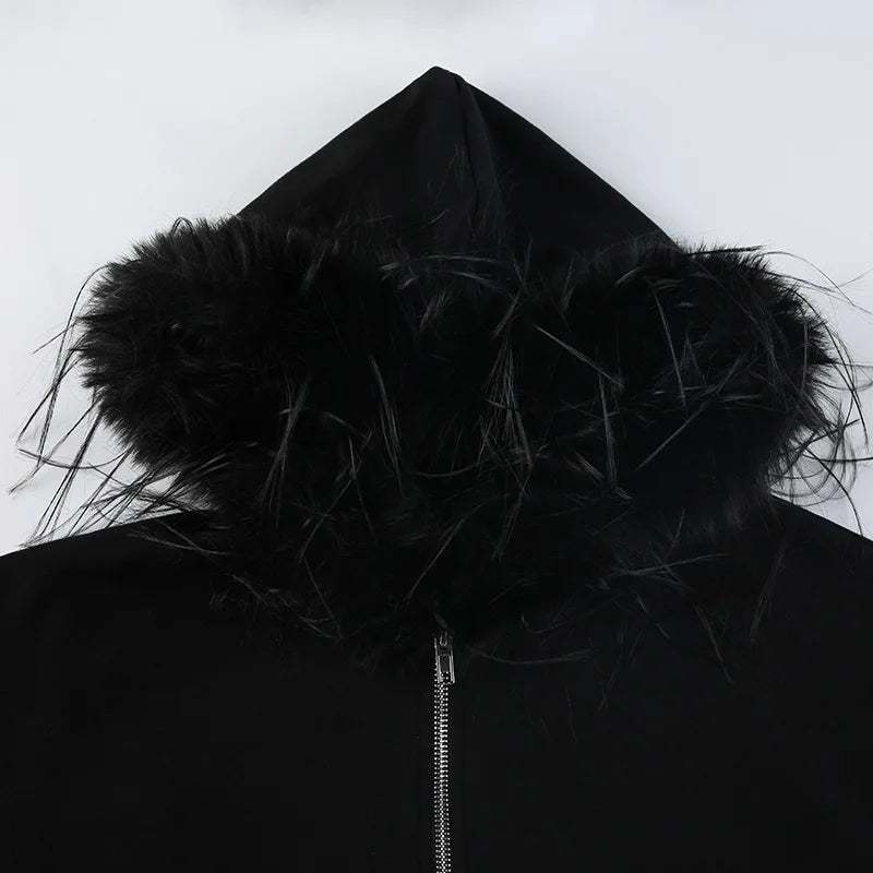 Sasha Faux Fur Collar Hoodie