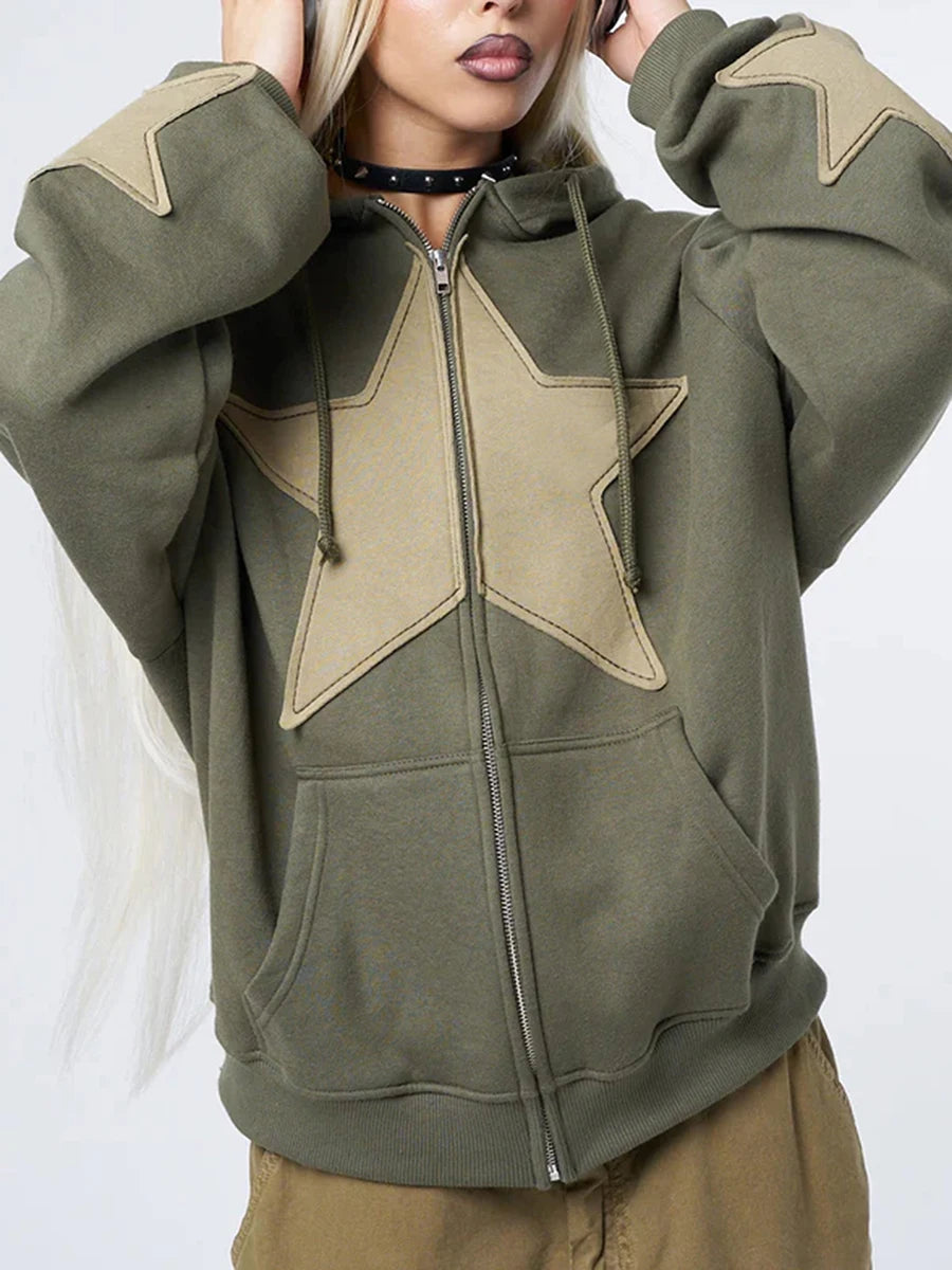 Vintage Star Print Divas Hoodie