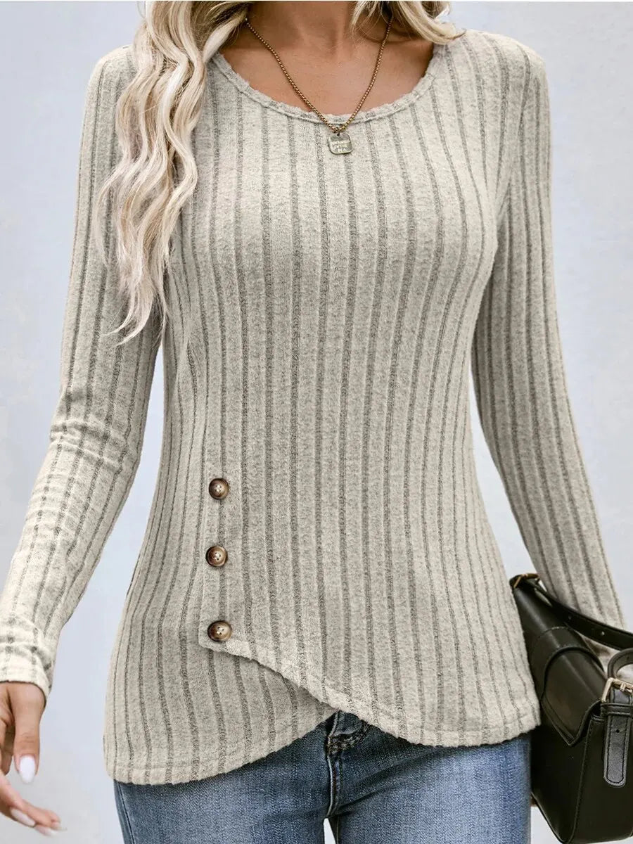 Long-sleeved Round Neck Top