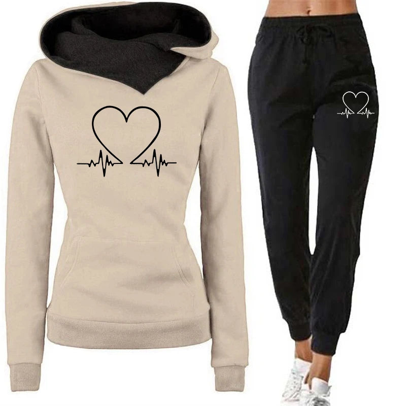 Femme  Warm Hooded Sweatshirts, Sweatpants