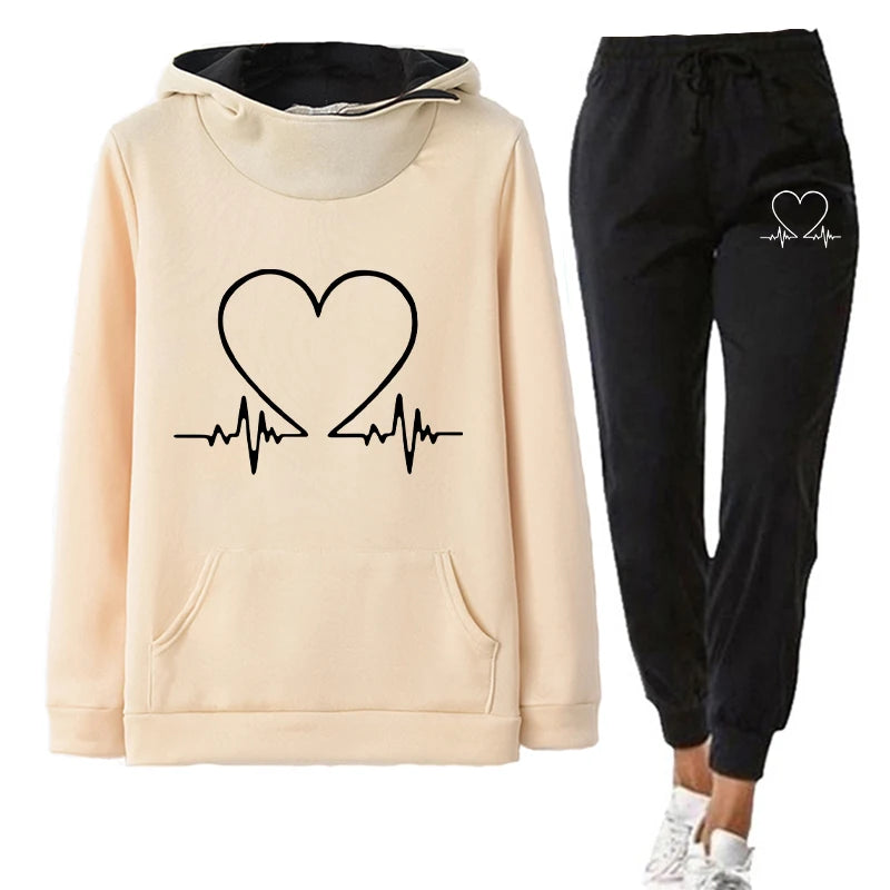 Femme  Warm Hooded Sweatshirts, Sweatpants