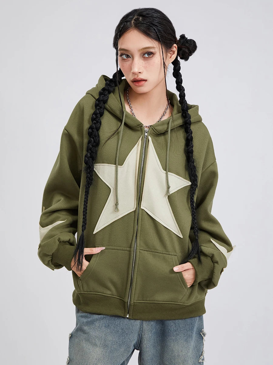 Vintage Star Print Divas Hoodie