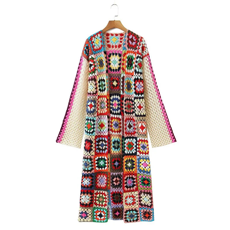 Diva Fully Hand Woven Grandmother's Check Cardigan Coat