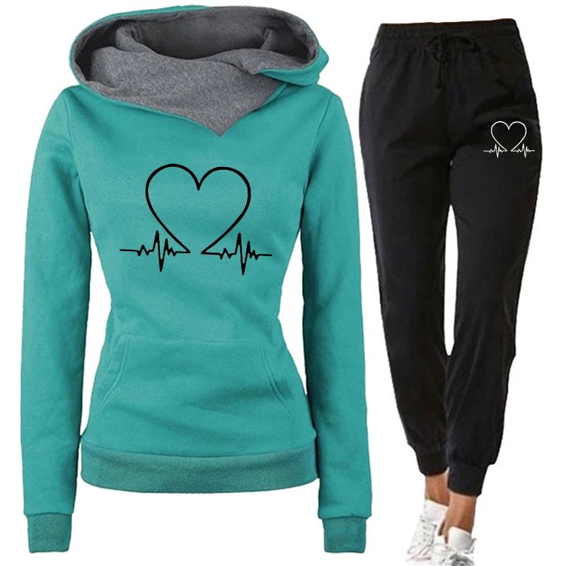 Femme  Warm Hooded Sweatshirts, Sweatpants