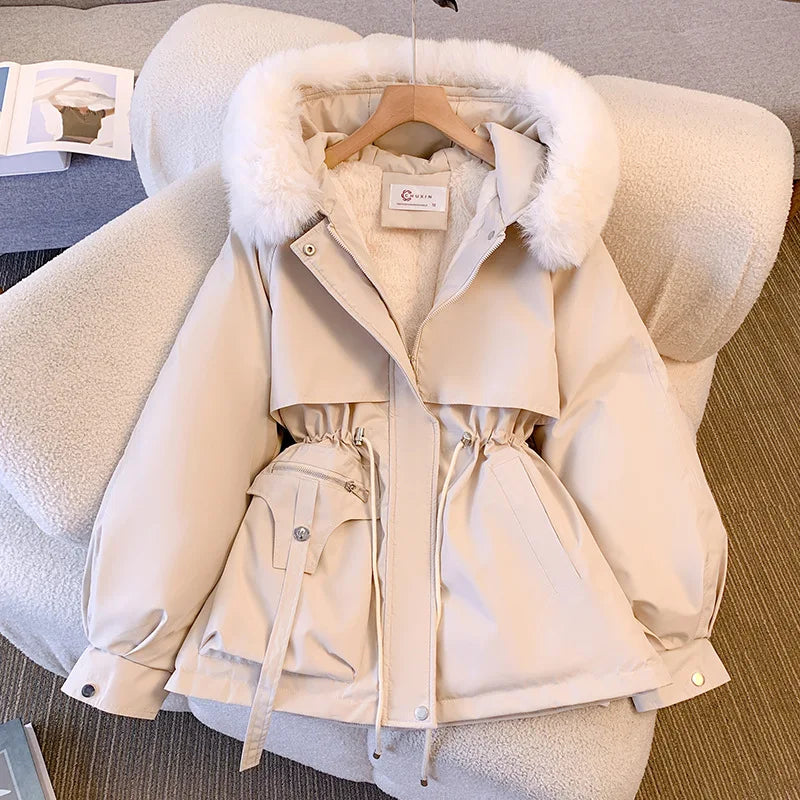 Diva Fleece Lined Hood Down Jacket