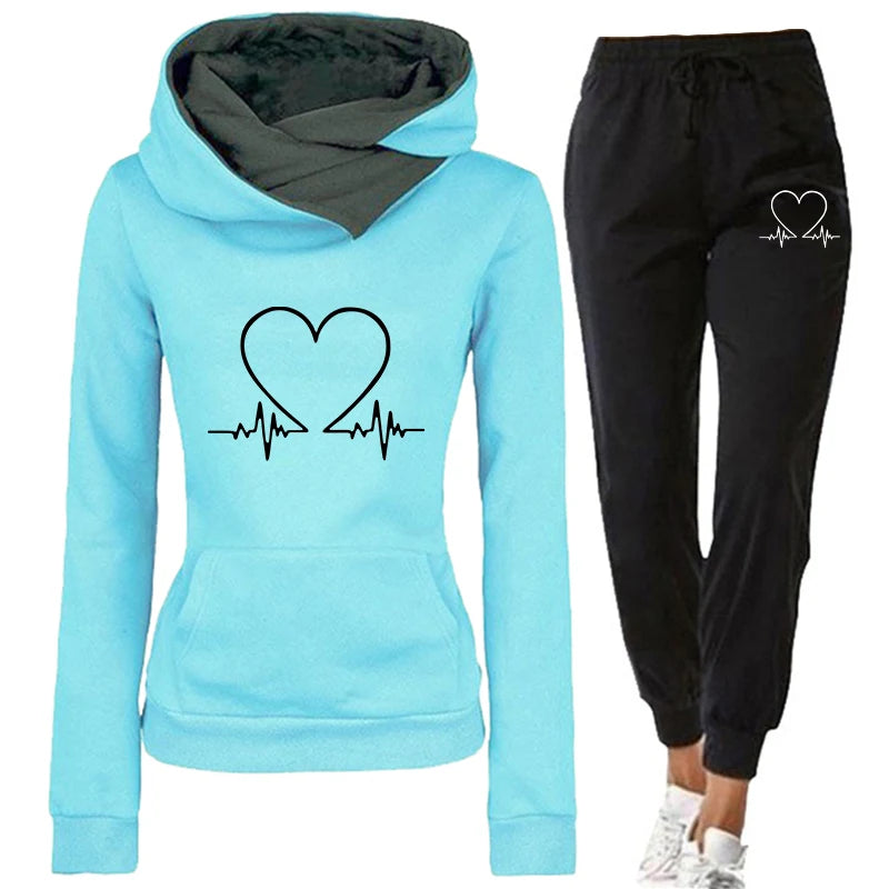 Femme  Warm Hooded Sweatshirts, Sweatpants