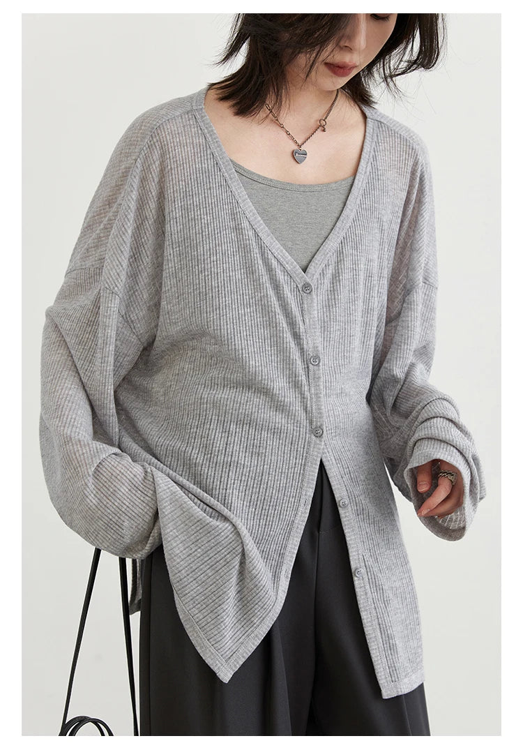 Diva Cardigan V-neck Long Sleeved Shirt