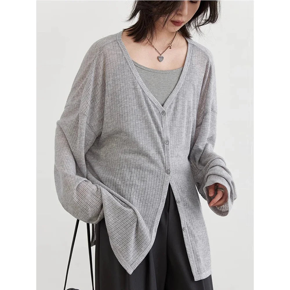 Diva Cardigan V-neck Long Sleeved Shirt