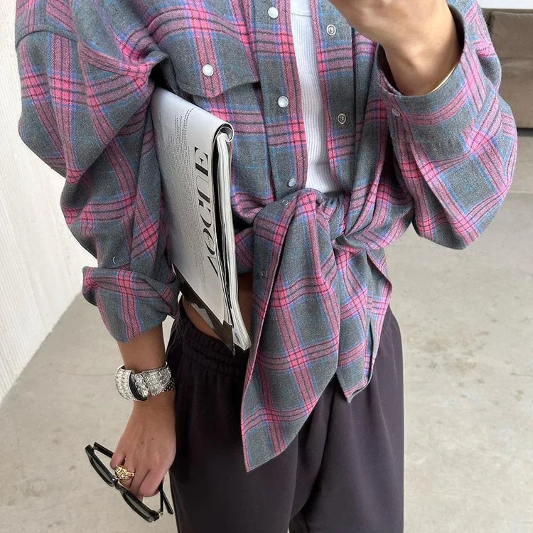 Diva Oversized Plaid Shirt