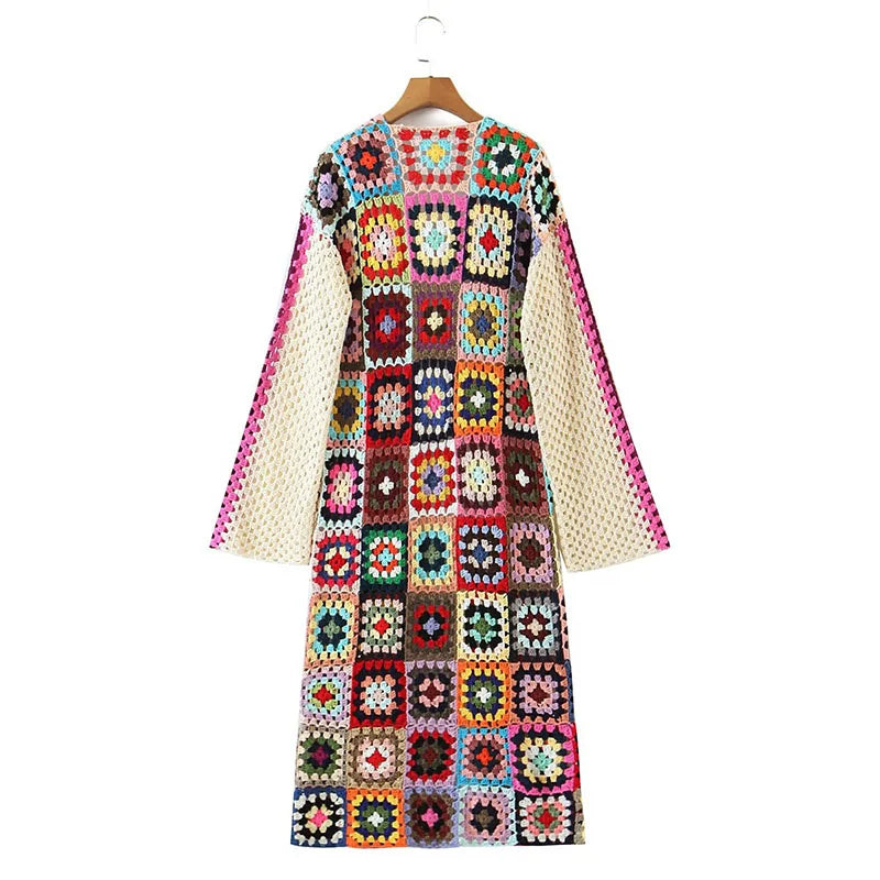 Diva Fully Hand Woven Grandmother's Check Cardigan Coat