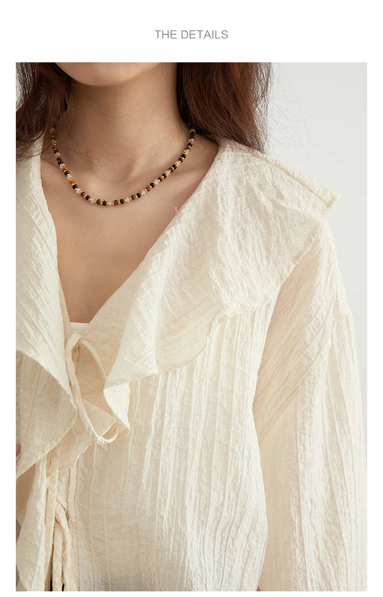 Diva Shirt Loose Casual Ruffled Edges Blouse