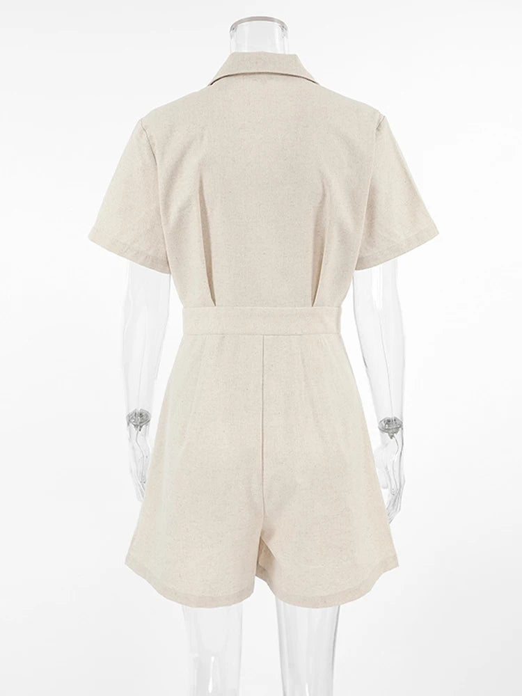 Moriah Linen Diva Romper