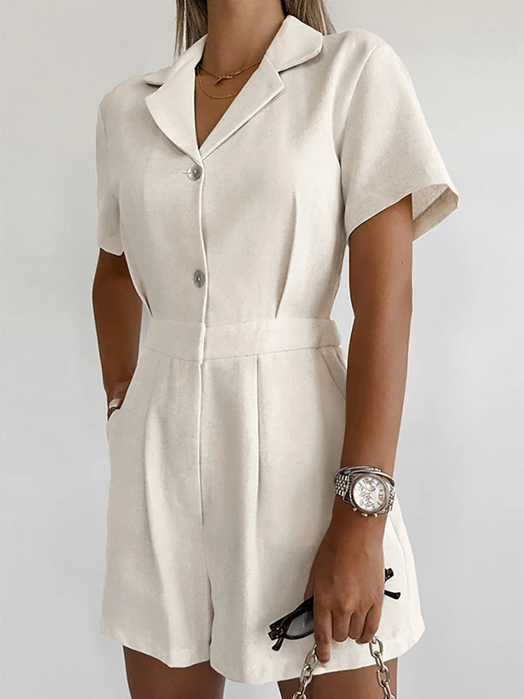 Moriah Linen Diva Romper