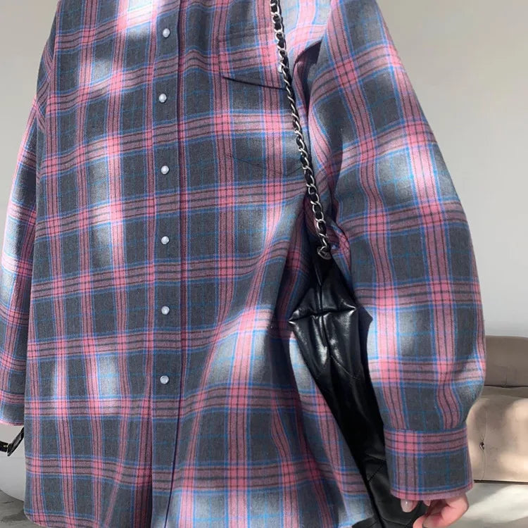 Diva Oversized Plaid Shirt