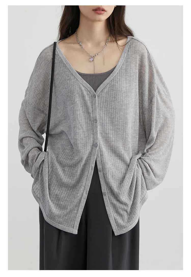 Diva Cardigan V-neck Long Sleeved Shirt