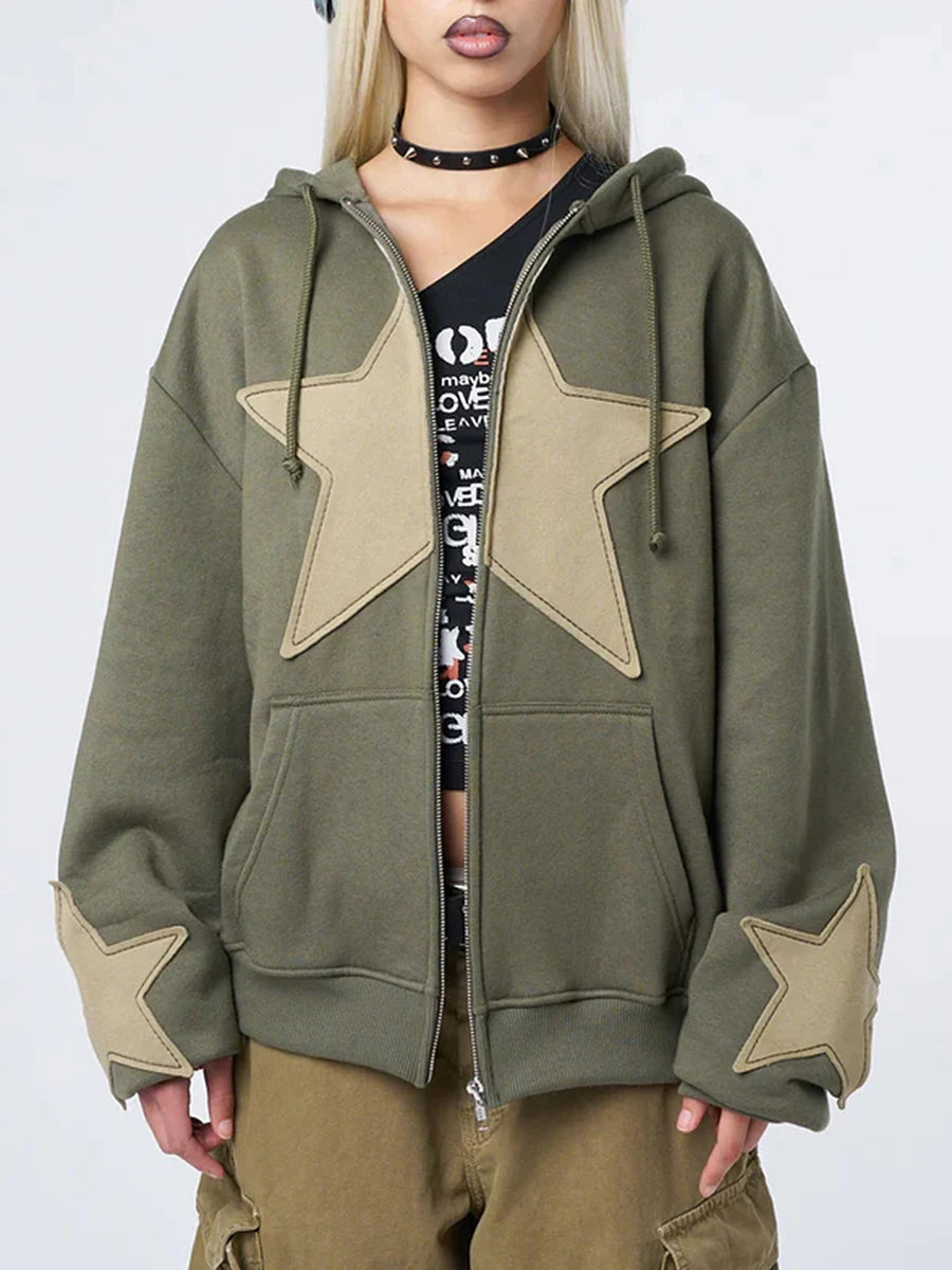 Vintage Star Print Divas Hoodie