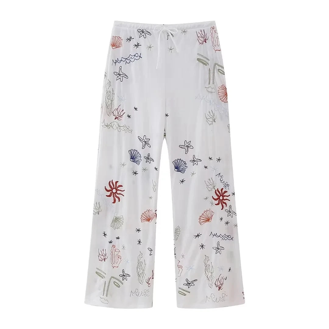 Diva Embroidery Cotton Pants