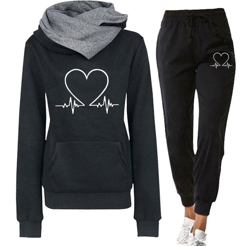 Femme  Warm Hooded Sweatshirts, Sweatpants