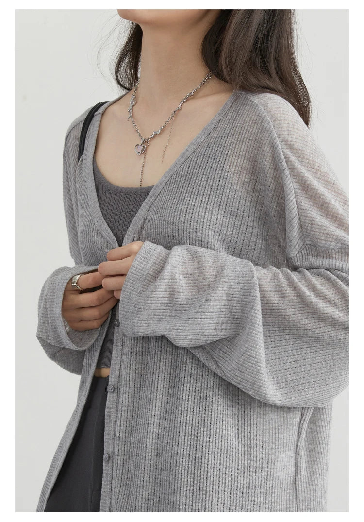 Diva Cardigan V-neck Long Sleeved Shirt